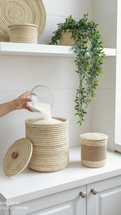 سبد جا برنجی کپو بافی